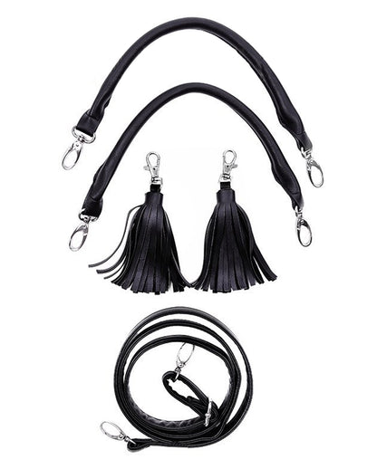 Schwarze Henna Gothic Handtasche rund