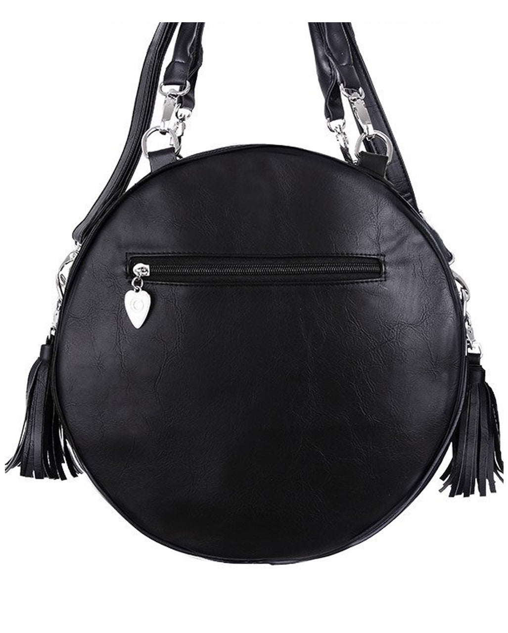 Schwarze Henna Gothic Handtasche rund