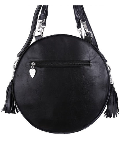 Schwarze Henna Gothic Handtasche rund