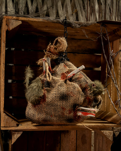 Sack mit Ratten incl. Sound, Licht & Schüttel Effekt 31cm