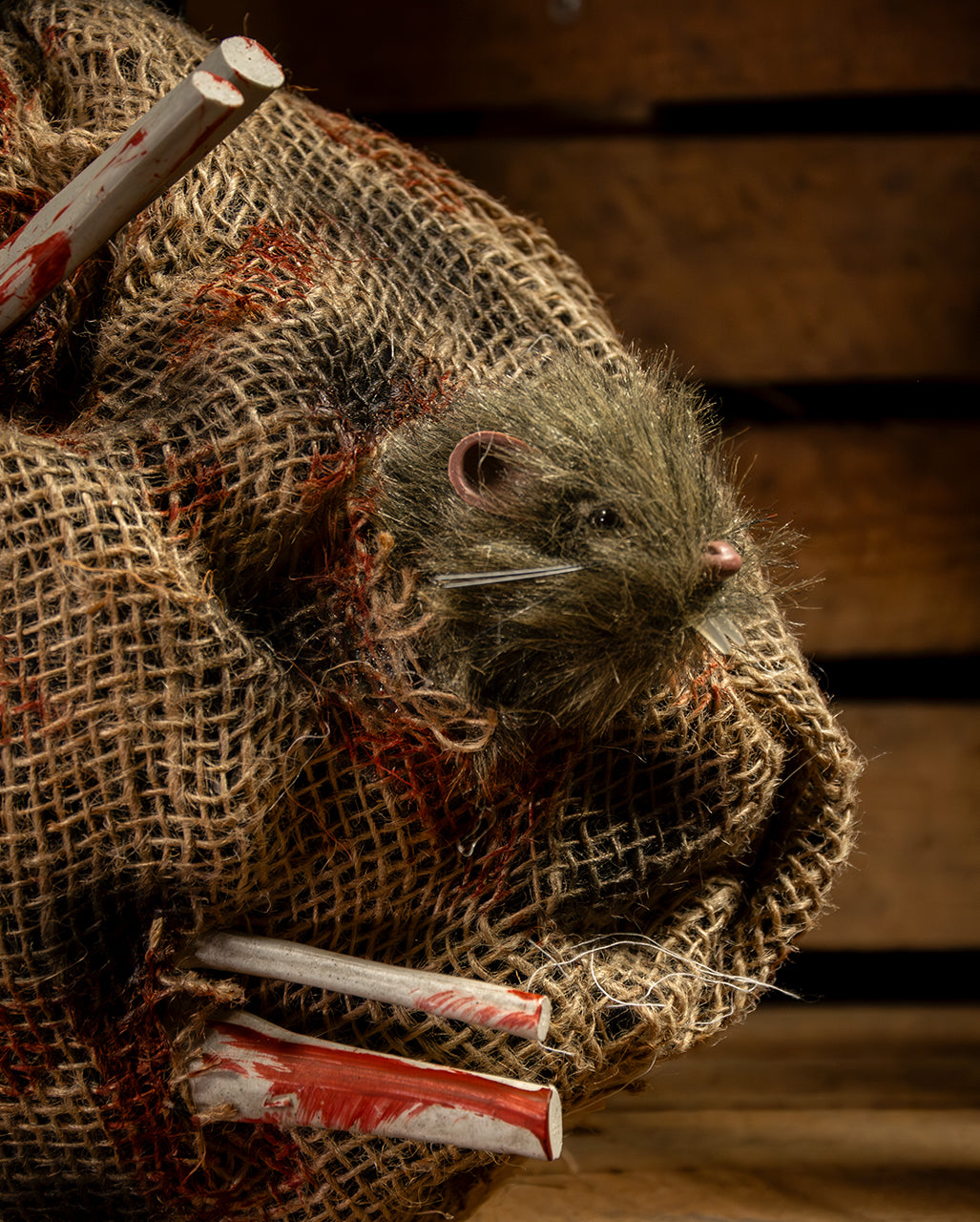 Sack mit Ratten incl. Sound, Licht & Schüttel Effekt 31cm