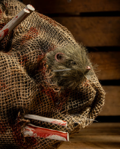 Sack mit Ratten incl. Sound, Licht & Schüttel Effekt 31cm