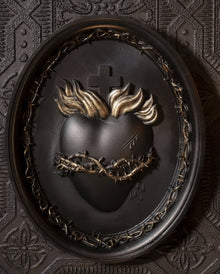 Heiliges Herz Gothic Wandbild mit Dornenkranz 20cm
