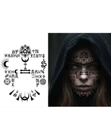 Satanisches Klebe-Tattoo für Gesicht 22x18cm