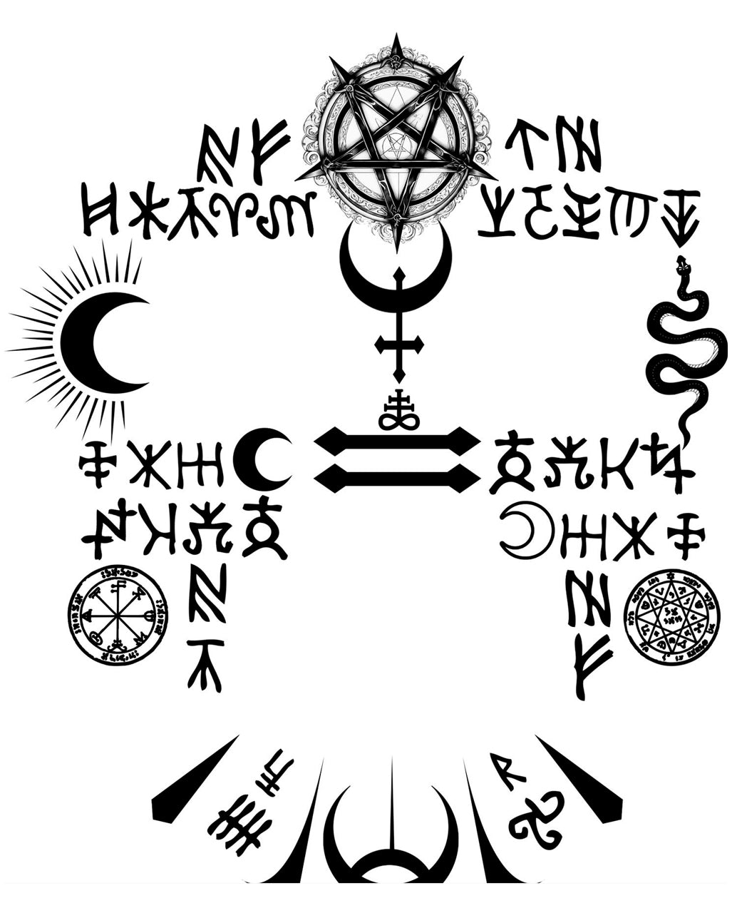Satanisches Klebe-Tattoo für Gesicht 22x18cm