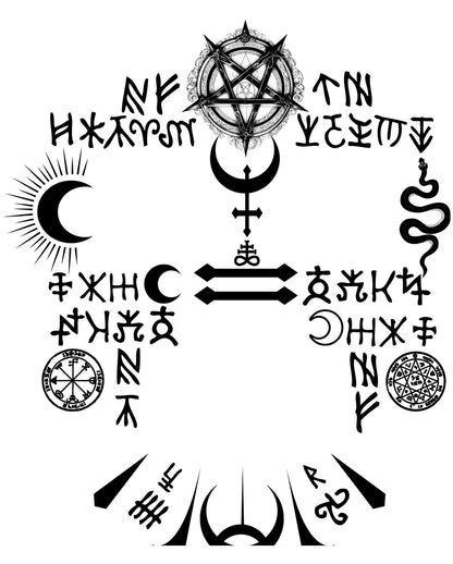 Satanisches Klebe-Tattoo für Gesicht 22x18cm