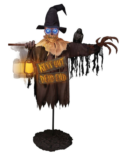 Scarecrow With Signpost Halloween Animatronic 198cm