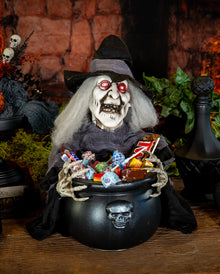 Scary Bonbonschüssel mit schnappender Hexe