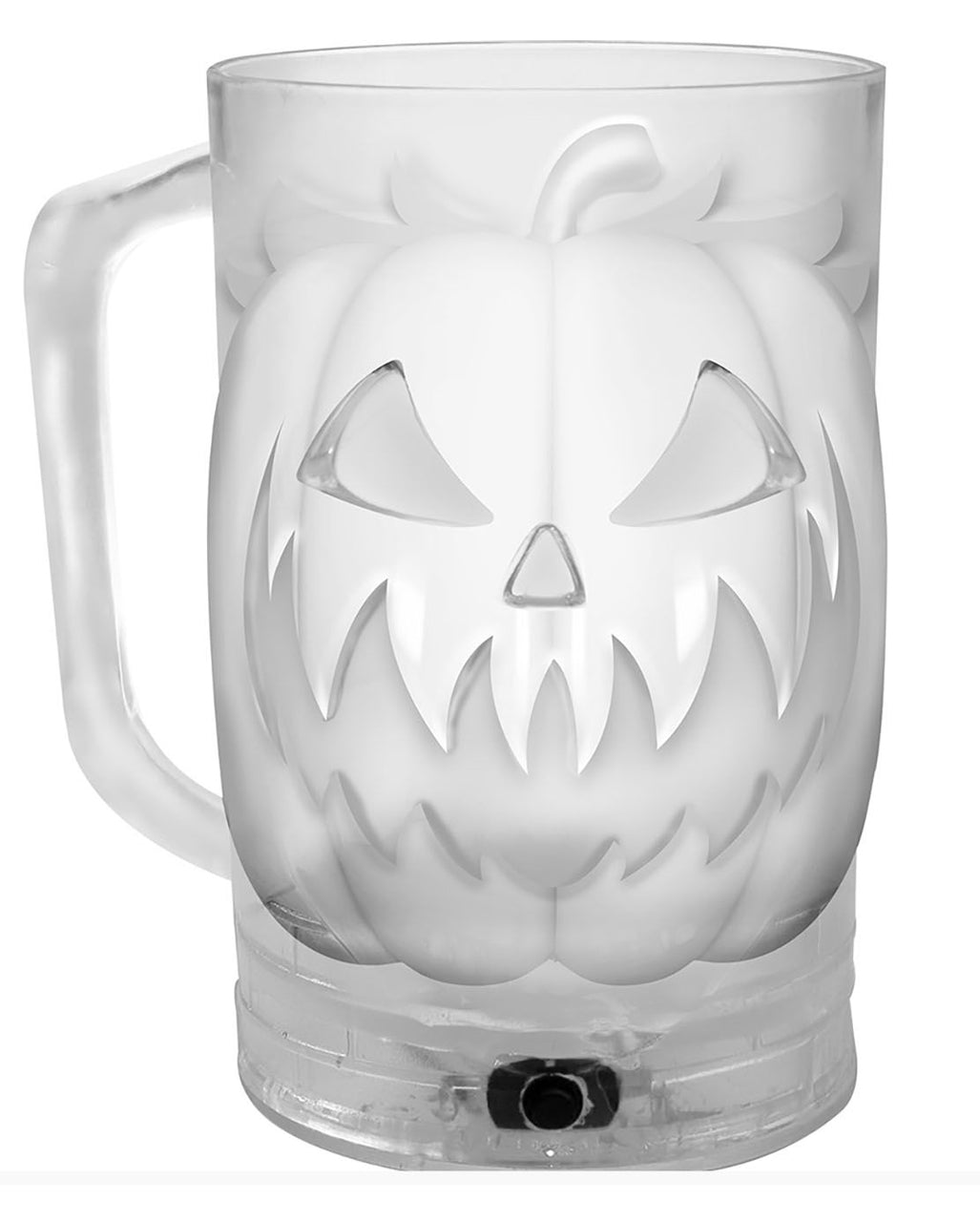 LED Bierkrug mit Kürbisfratze