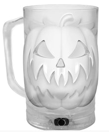 LED Bierkrug mit Kürbisfratze