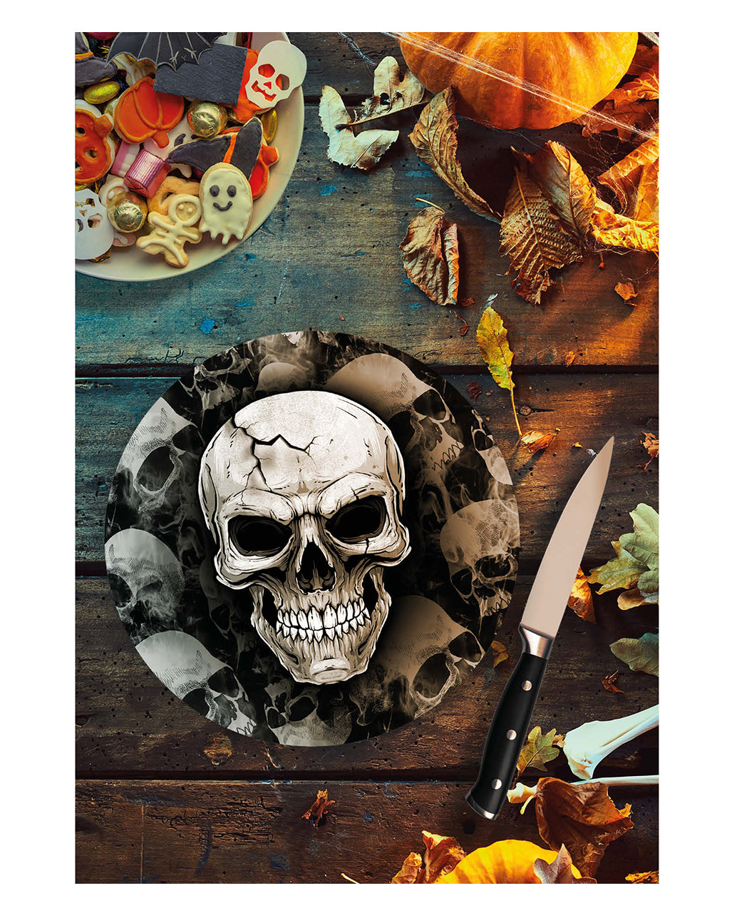 Gruselige Totenkopf Pappteller 6 St.