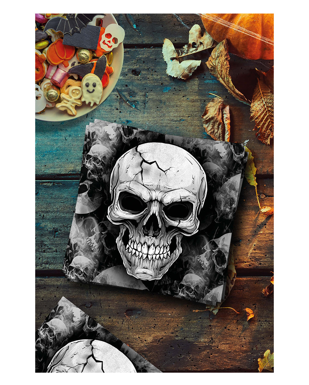Gruselige Totenkopf Servietten 12 St.