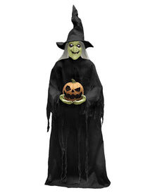 Spooky Hexe mit Flammenkürbis Animatronic 215cm