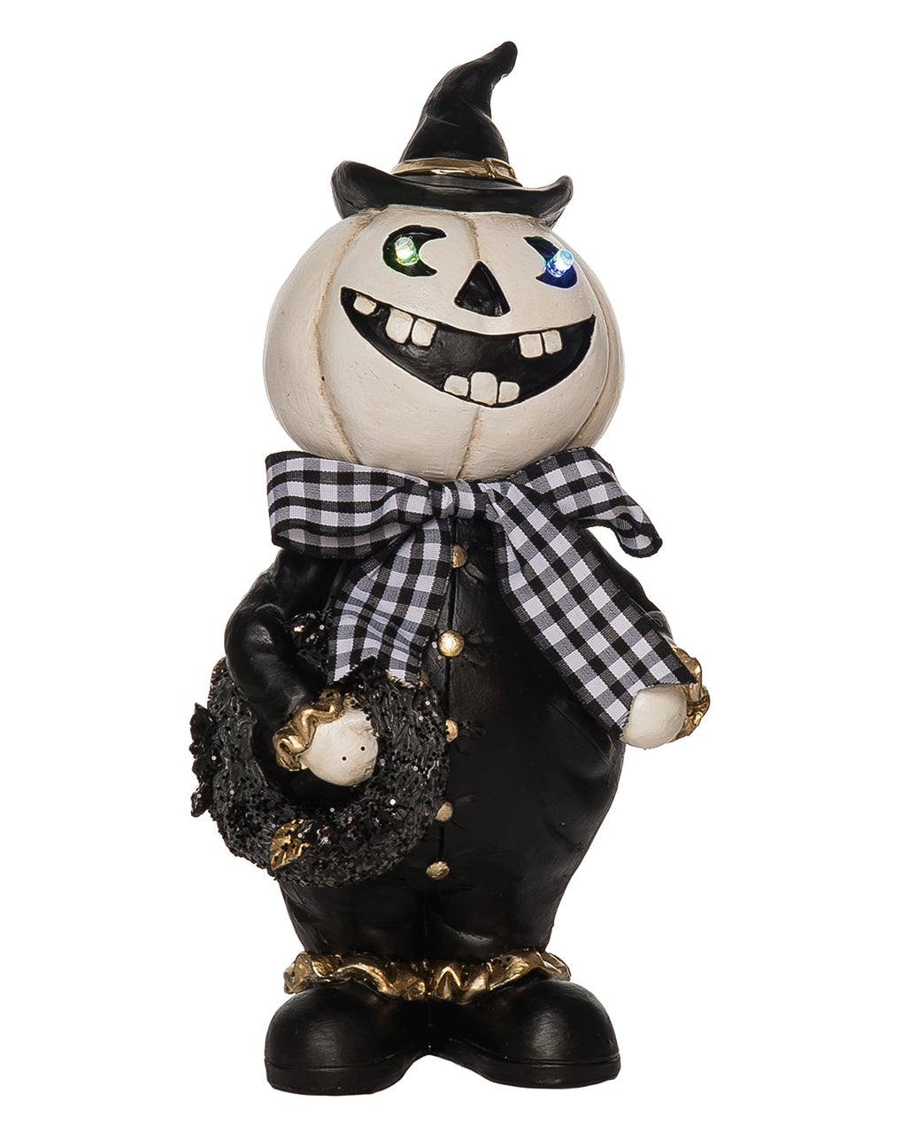 Fancy Halloween Pumpkin With Glowing Eyes 25cm