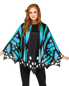 Schmetterlings Flügel Poncho Blau