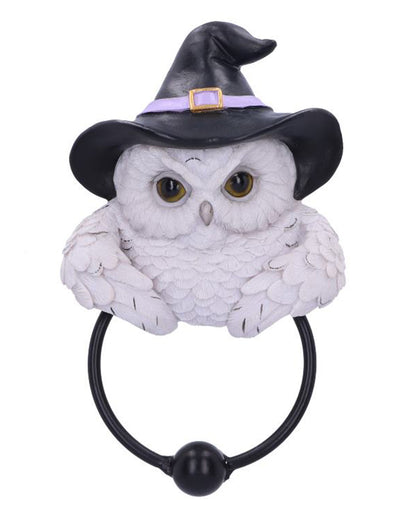 Schneeeule mit Zauberhut Türklopfer 21cm