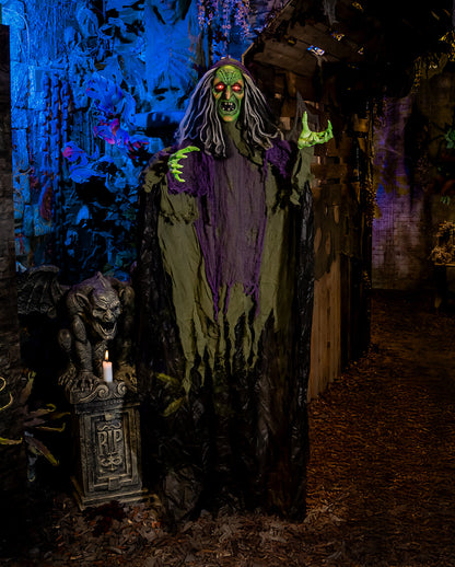 Shaking Witch Hanging Figure With Sound & Light 182cm