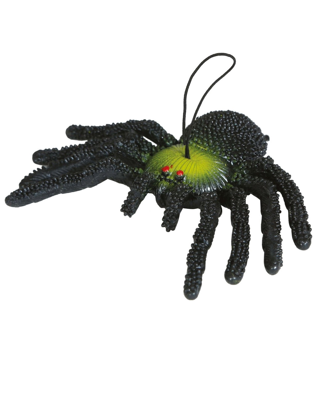 Schwarz-Grüne Gummispinne 14cm