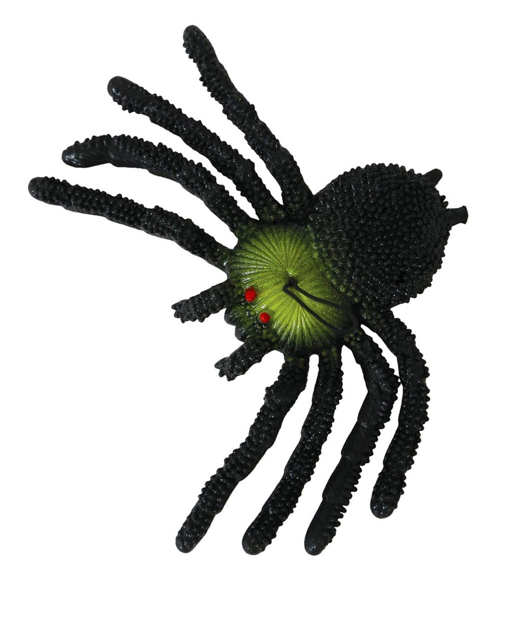Schwarz-Grüne Gummispinne 14cm