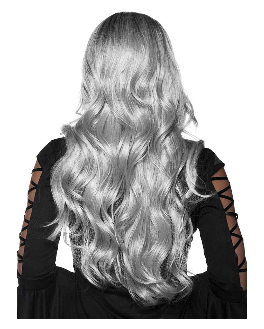 Ombre Perücke Schwarz-silber