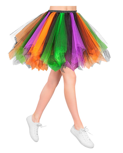 Schwarz-Violett-Grün-Orangener Tutu Rock
