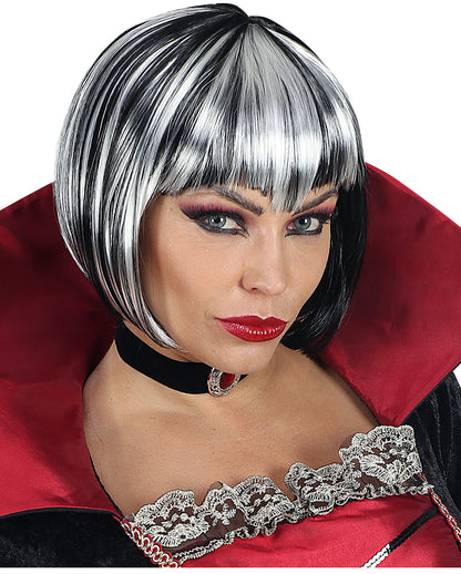 Halloween Pagen Perücke Schwarz-Weiß