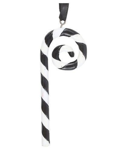 Black And White Candy Cane As A Hanging Decoration 18cm