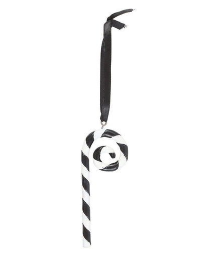 Black And White Candy Cane As A Hanging Decoration 18cm
