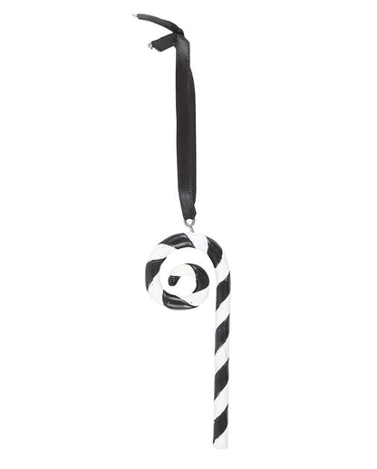Black And White Candy Cane As A Hanging Decoration 18cm