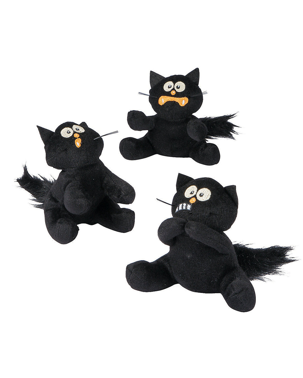 Black Anxious Plush Cat