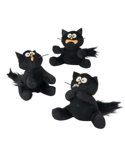Black Anxious Plush Cat