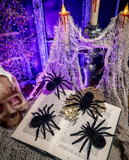 Schwarze Halloween Spinnen 4 St.