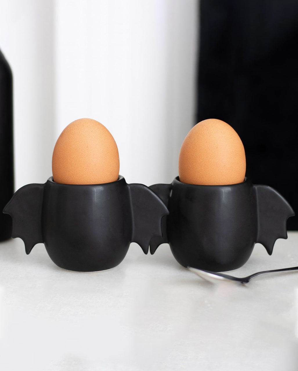 Black Egg Cup With Bat Wings 2 Pcs.