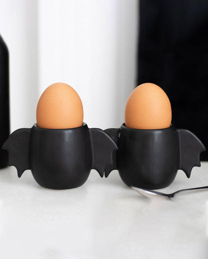 Black Egg Cup With Bat Wings 2 Pcs.