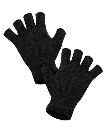 Black Fingerless 80s Gloves