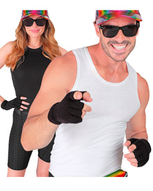 Schwarze Fingerlose 80´s Handschuhe