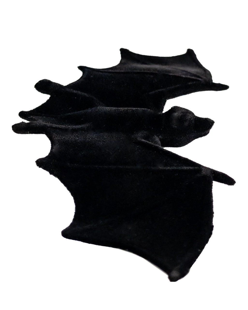 2 schwarze beflockte Fledermäuse