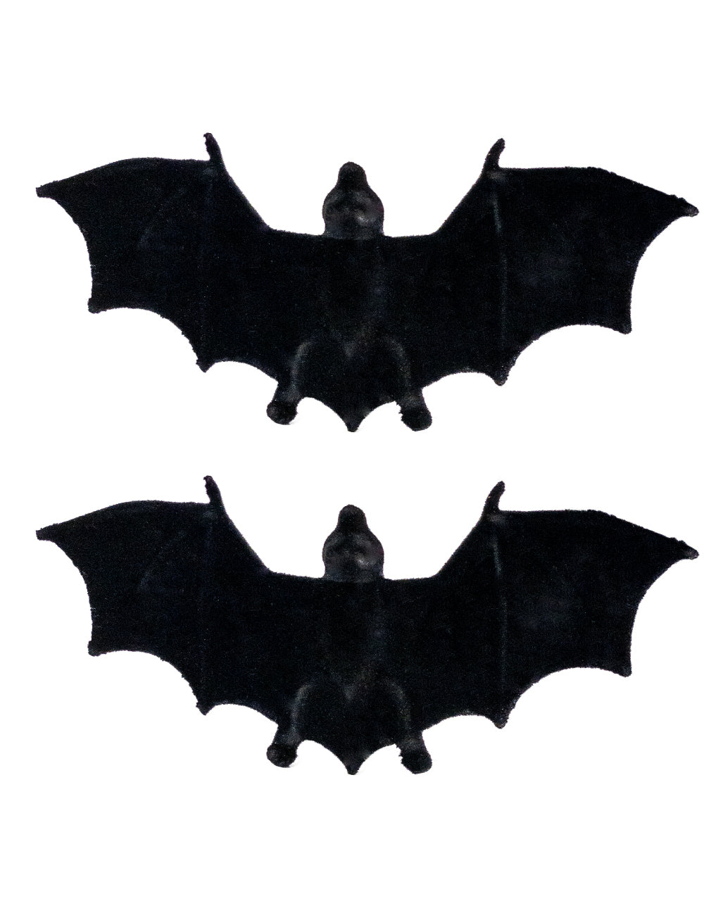 2 schwarze beflockte Fledermäuse