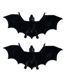 2 schwarze beflockte Fledermäuse