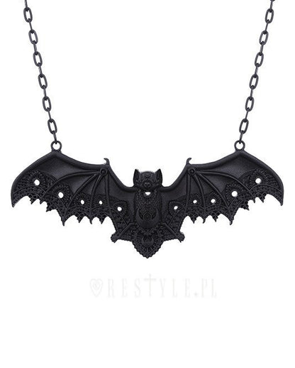 Schwarze Gothic Fledermaus Halskette