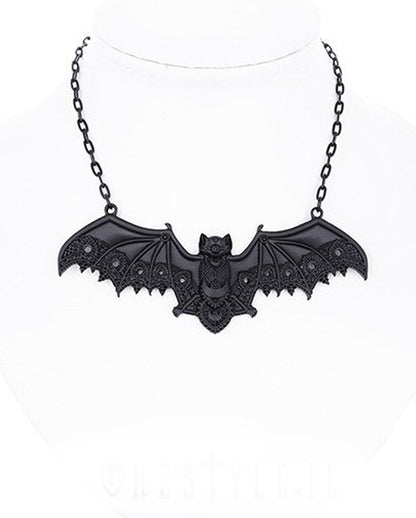 Schwarze Gothic Fledermaus Halskette