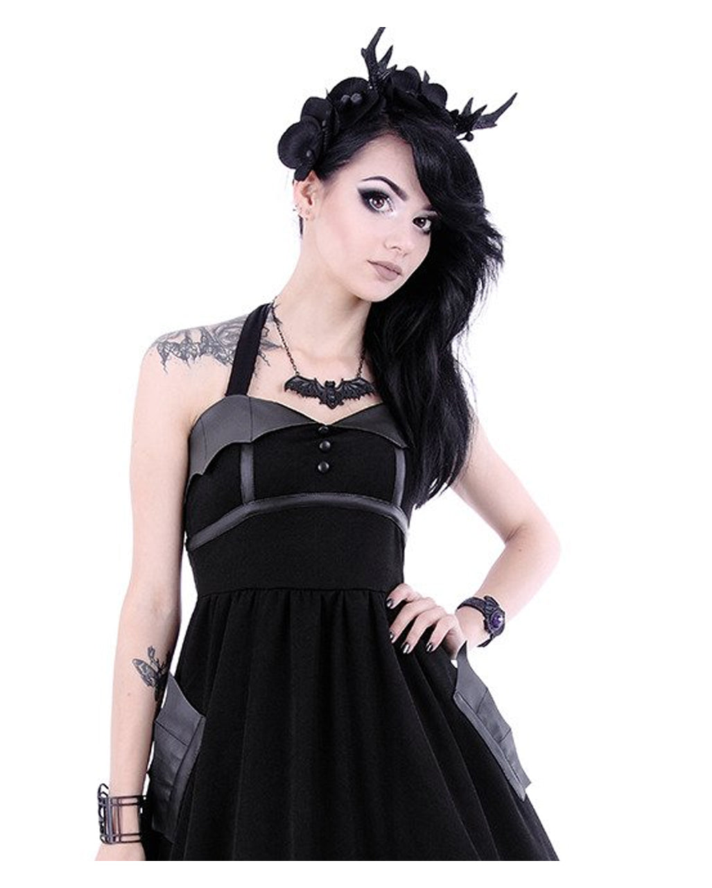 Schwarze Gothic Fledermaus Halskette