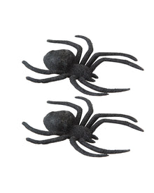 Glitzer Spinnen Schwarz 2er Set 14cm
