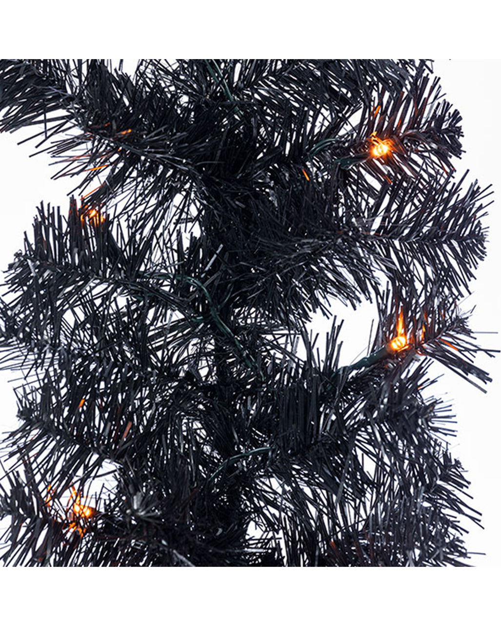 Halloween Girlande mit LED´s schwarz-orange 183cm