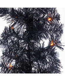 Halloween Girlande mit LED´s schwarz-orange 183cm