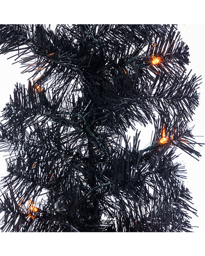 Halloween Girlande mit LED´s schwarz-orange 183cm