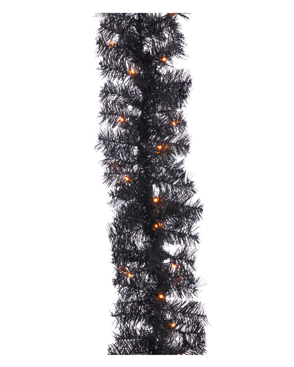 Halloween Girlande mit LED´s schwarz-orange 183cm