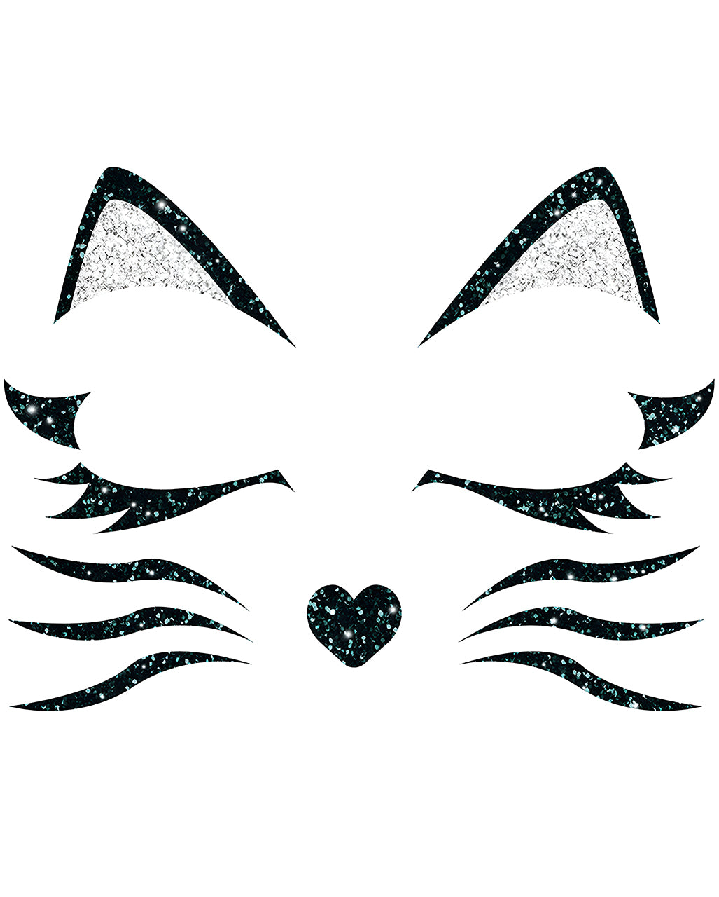 Glitzer Gesichtsaufkleber schwarze Katze