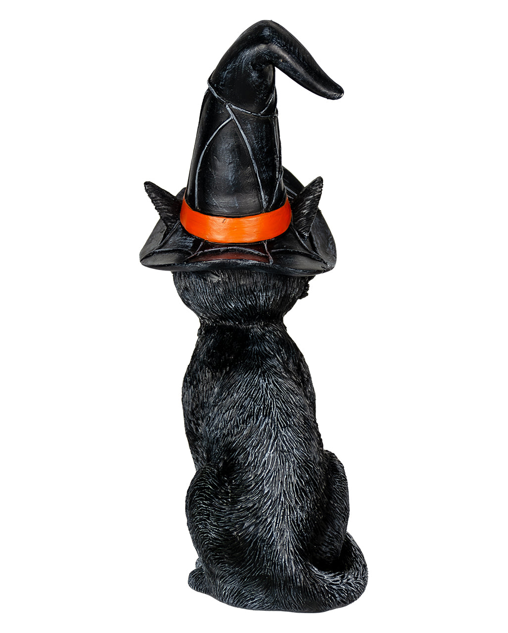 Schwarze Katze mit geknicktem Hexenhut 25cm