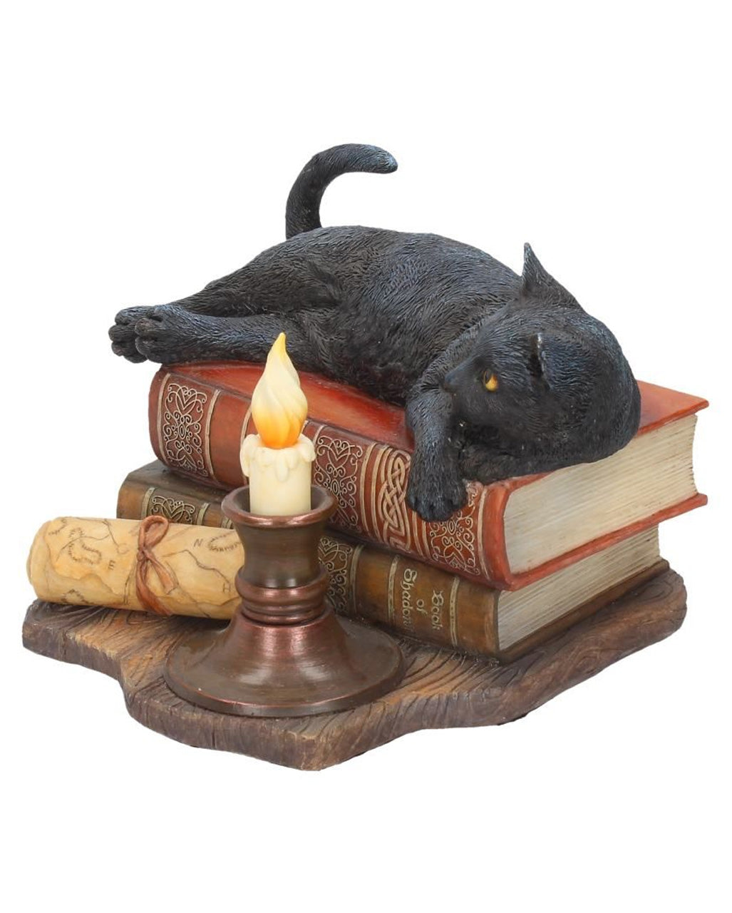 Schwarze Katze mit Zauberbüchern 20,5cm
